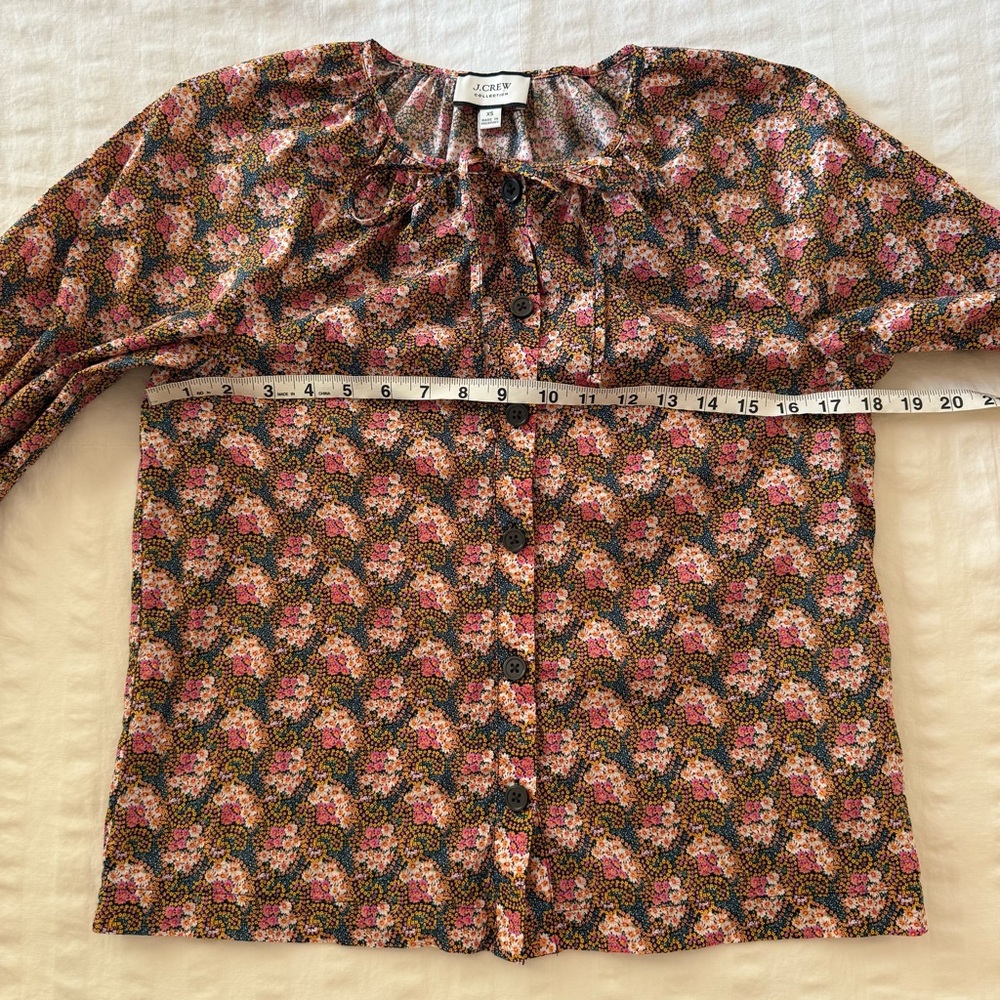 J. Crew Collection Tie-Sleeve Button-Front Top in Ratti Prism Floral - Picture 16 of 17